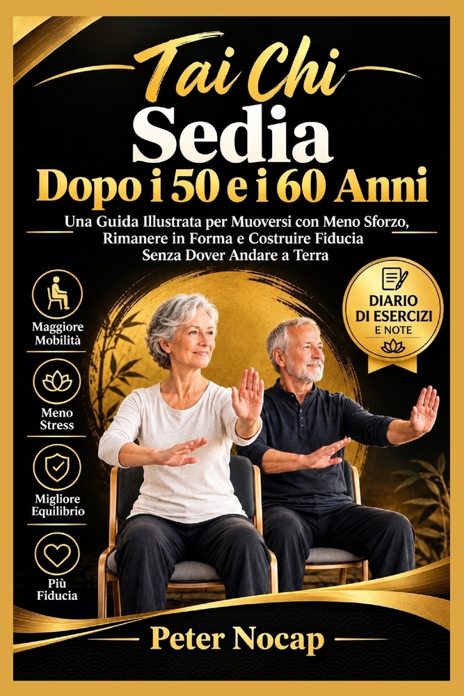 TAI CHI SULLA SEDIA Dopo i 50 e i 60 anni: Una guida illustrata per muoversi con meno sforzo, rimanere forti e acquisire fiducia senza finire a terra cover
