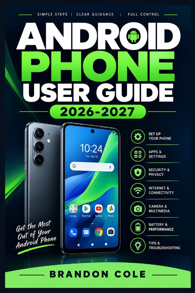 Android Phone User Guide 2026-2027: Master Setup, Apps, Camera, Privacy, Personalization, Troubleshooting, Accessibility, and Advanced Features with C cover