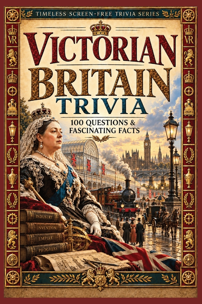 Victorian Britain Trivia: 100 Questions & Fascinating Facts About Queen Victoria, Industry, Railways, Inventions, Social Reform, Literature and Everyd cover