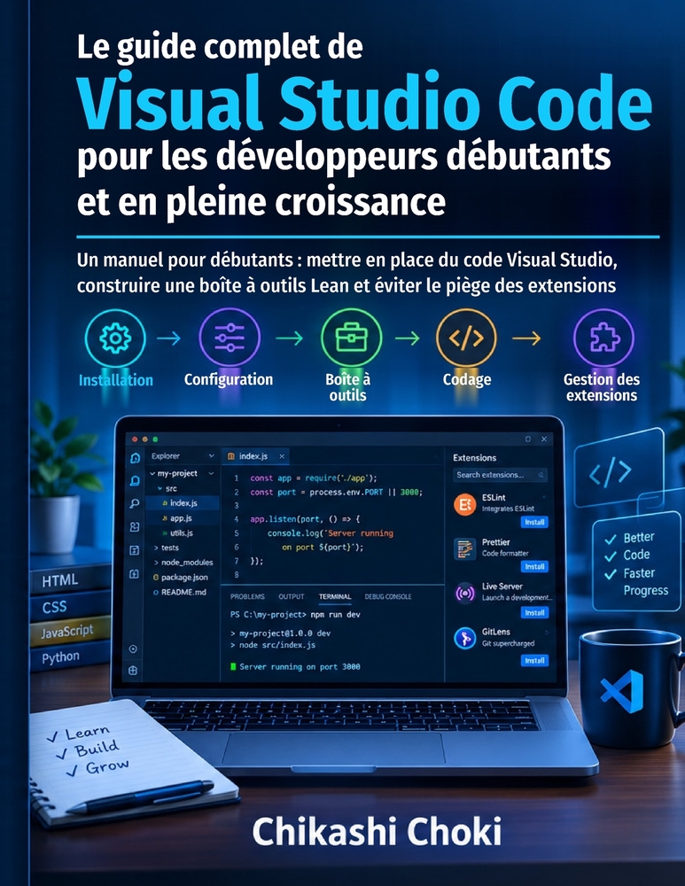 Le guide complet de Visual Studio Code pour les développeurs débutants et en pleine croissance: Un manuel pour débutants: mettre en place du code Visu cover