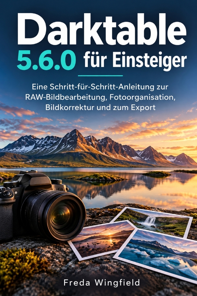 Darktable 5.6.0 für Einsteiger: Eine Schritt-für-Schritt-Anleitung zur RAW-Bildbearbeitung, Fotoorganisation, Bildkorrektur und zum Export cover