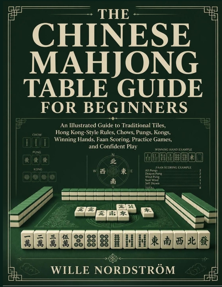 The Chinese Mahjong Table Guide For Beginners: An Illustrated Guide to Traditional Tiles, Hong Kong-Style Rules, Chows, Pungs, Kongs, Winning Hands, F cover