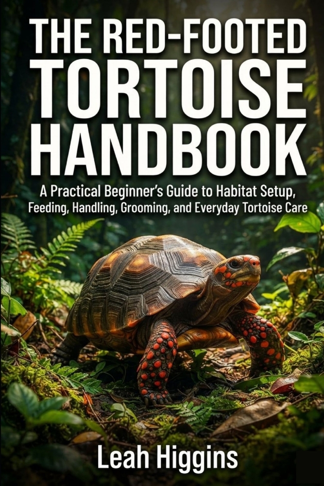 The Red-Footed Tortoise Handbook: A Practical Beginner's Guide to Habitat Setup, Feeding, Handling, Grooming, and Everyday Tortoise Care cover