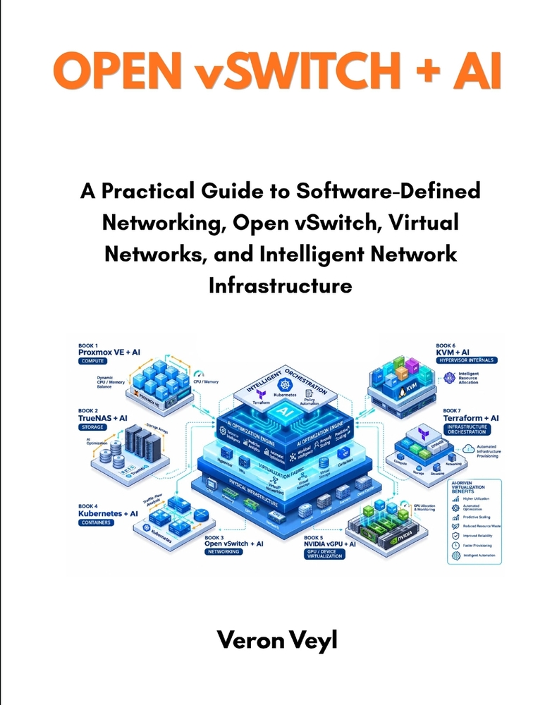 Open vSwitch + AI: A Practical Guide to Software-Defined Networking, Open vSwitch, Virtual Networks, and Intelligent Network Infrastructure cover