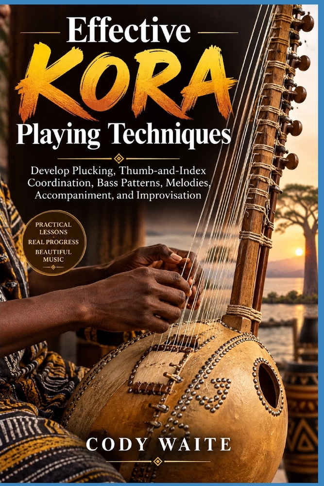 Effective Kora Playing Techniques: Develop Plucking, Thumb-and-Index Coordination, Bass Patterns, Melodies, Accompaniment, and Improvisation cover