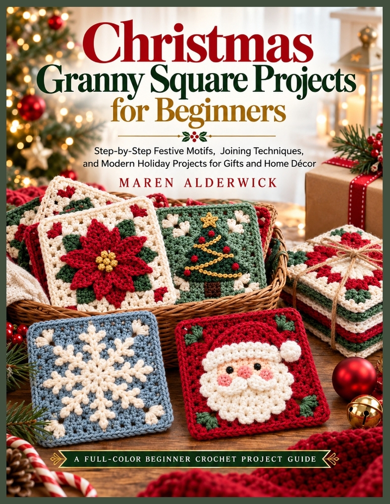 Christmas Granny Square Projects for Beginners: Step-by-Step Festive Motifs, Joining Techniques, and Modern Holiday Projects for Gifts and Home Décor cover