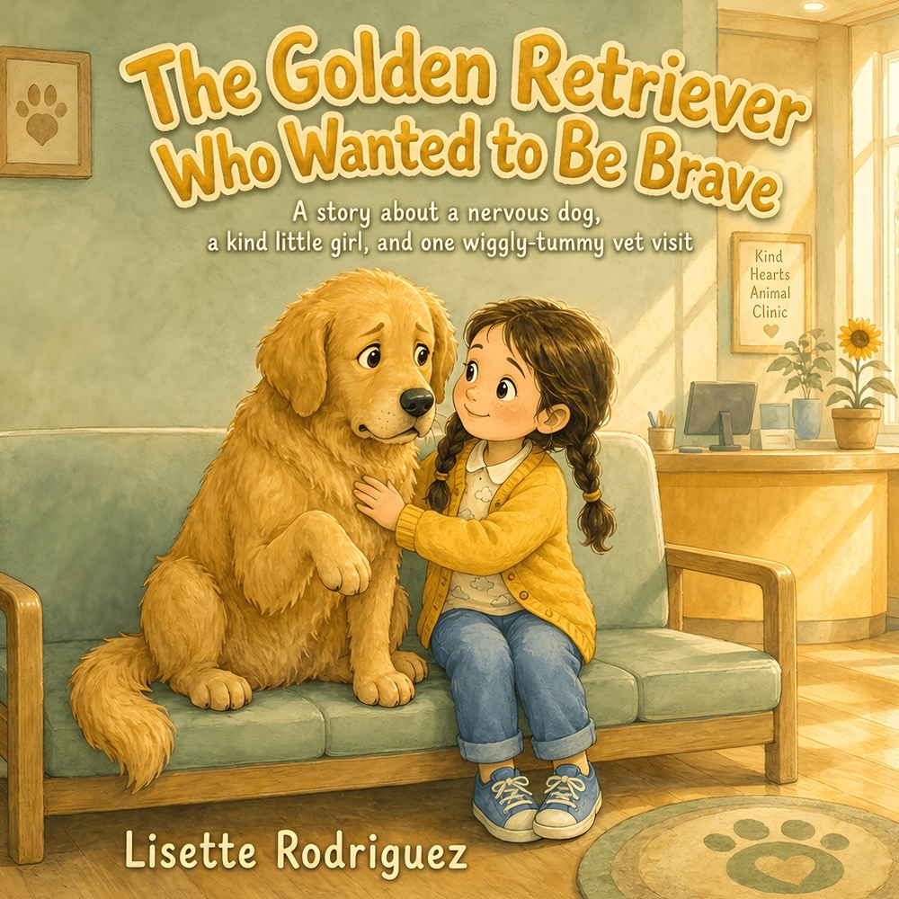 The Golden Retriever Who Wanted to Be Brave: A story about a nervous dog, a kind little girl, and one wiggly-tummy vet visit cover