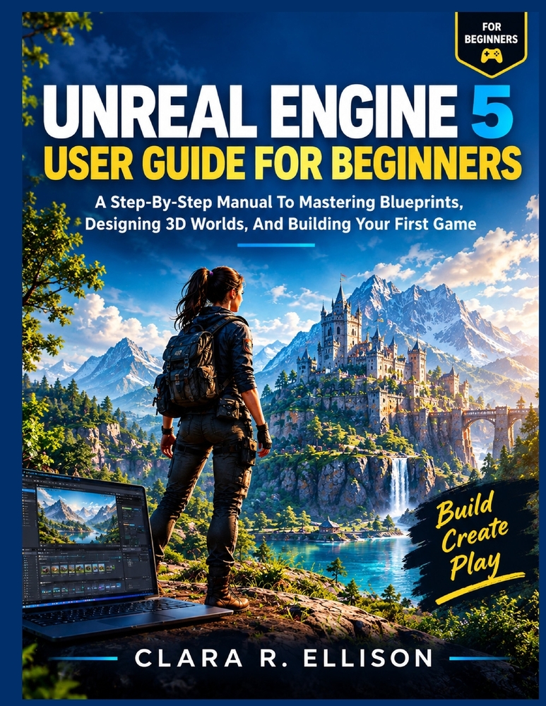 Unreal Engine 5 User Guide for Beginners: A Step-By-Step Manual To Mastering Blueprints, Designing 3D Worlds, And Building Your First Game cover