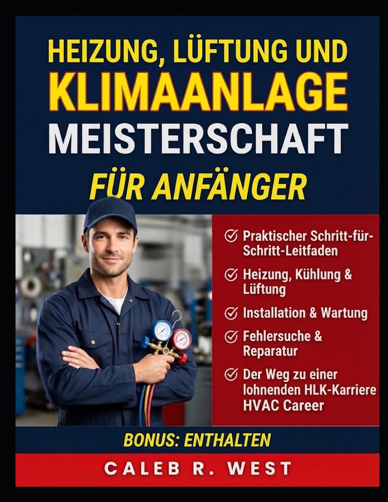 Heizung, Lüftung und Klimaanlage Meisterschaft Für Anfänger: Ein praktischer Leitfaden für Heizung, Kühlung, Lüftung, Installation, Wartung und Repara cover