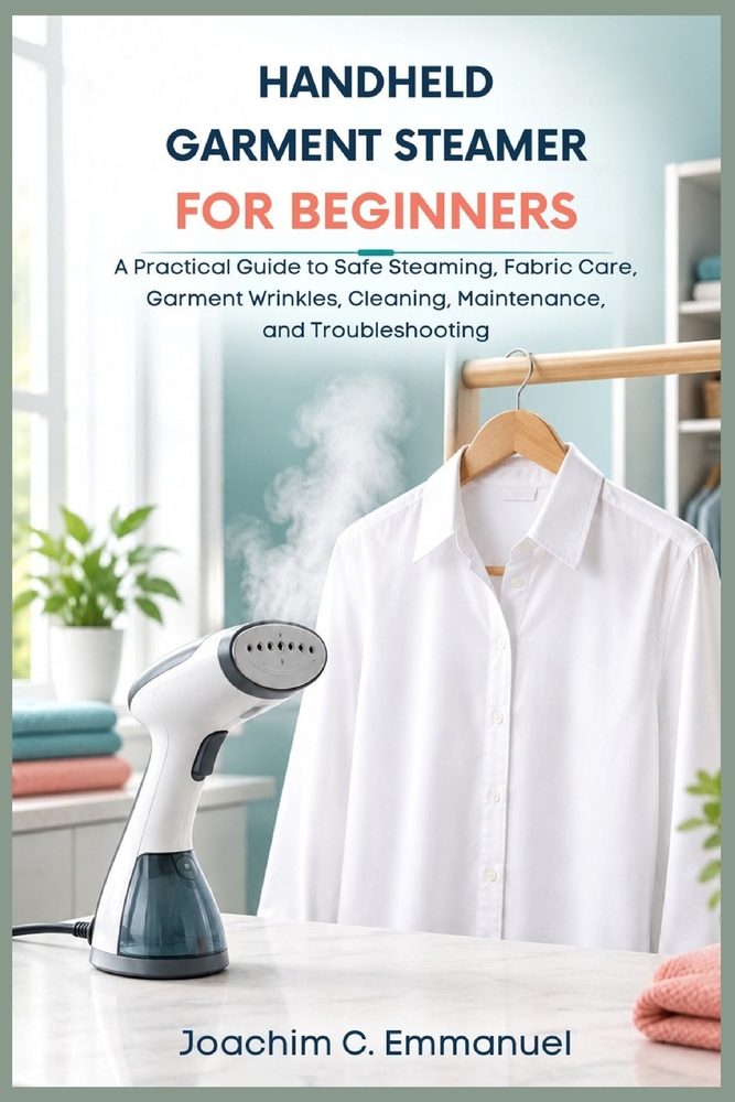 Handheld Steamer for Beginners: A Practical Guide to Safe Steaming, Fabric Care, Garment Wrinkles, Cleaning, Maintenance, and Troubleshooting cover