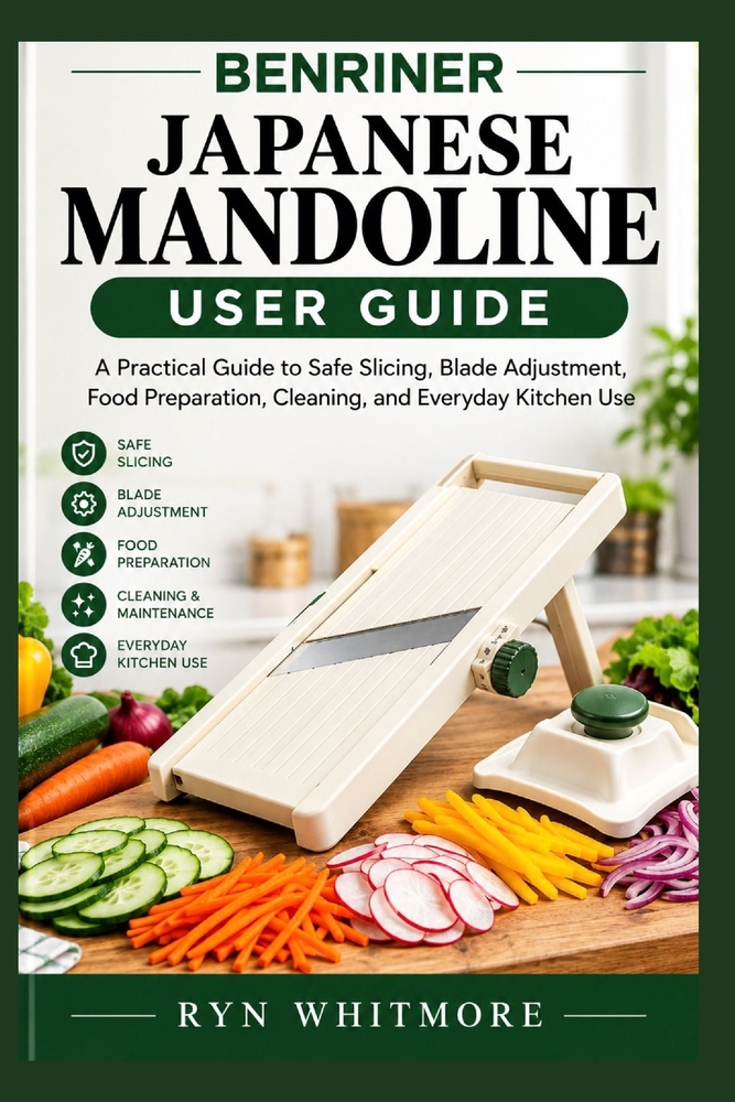 Benriner Japanese Mandoline User Guide: A Practical Guide to Safe Slicing, Blade Adjustment, Food Preparation, Cleaning, and Everyday Kitchen Use cover