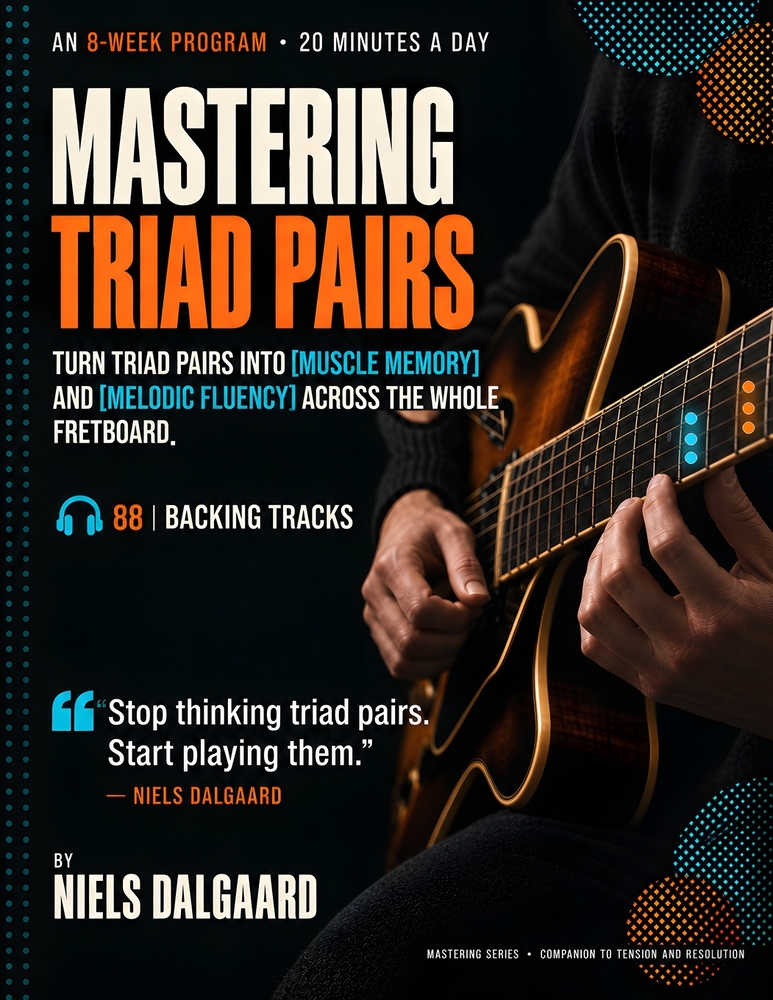 Mastering Triad Pairs: An 8-Week Program to Master Triad Pairs on Jazz Guitar - 20 Minutes a Day - 88 Backing Tracks cover