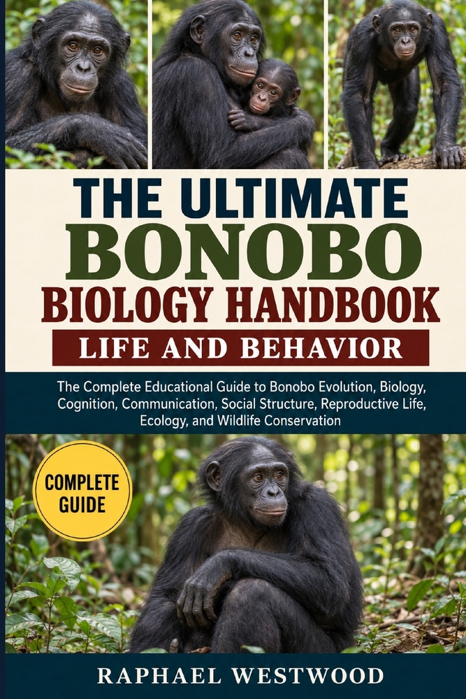 The Ultimate Bonobo Biology Handbook: LIFE AND BEHAVIOR: The Complete Educational Guide to Bonobo Evolution, Biology, Cognition, Communication, Social cover