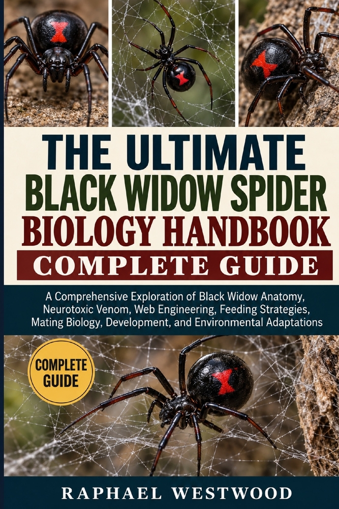 The Ultimate Black Widow Spider Biology Handbook: COMPLETE GUIDE: A Comprehensive Exploration of Black Widow Anatomy, Neurotoxic Venom, Web Engineerin cover