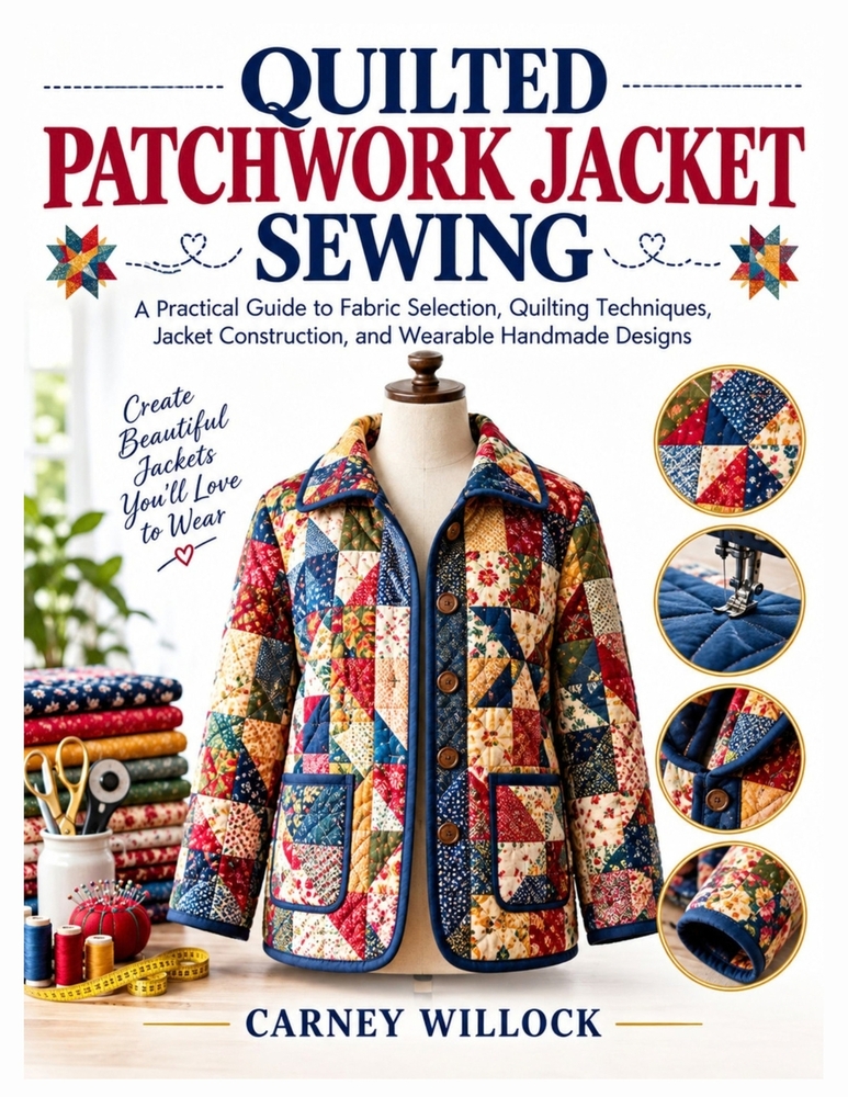 Quilted Patchwork Jacket Sewing: A Practical Guide to Fabric Selection, Quilting Techniques, Jacket Construction, and Wearable Handmade Designs cover
