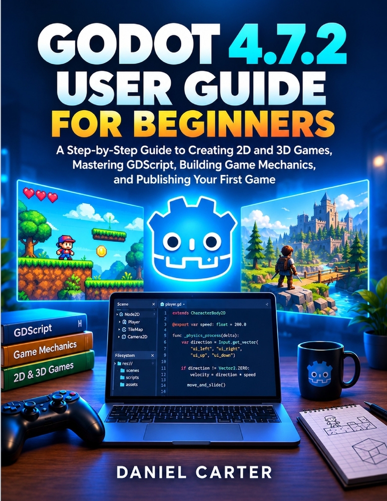 Godot 4.7.2 User Guide for Beginners: A Step-by-Step Guide to Creating 2D and 3D Games, Mastering GDScript, Building Game Mechanics, and Publishing Yo cover