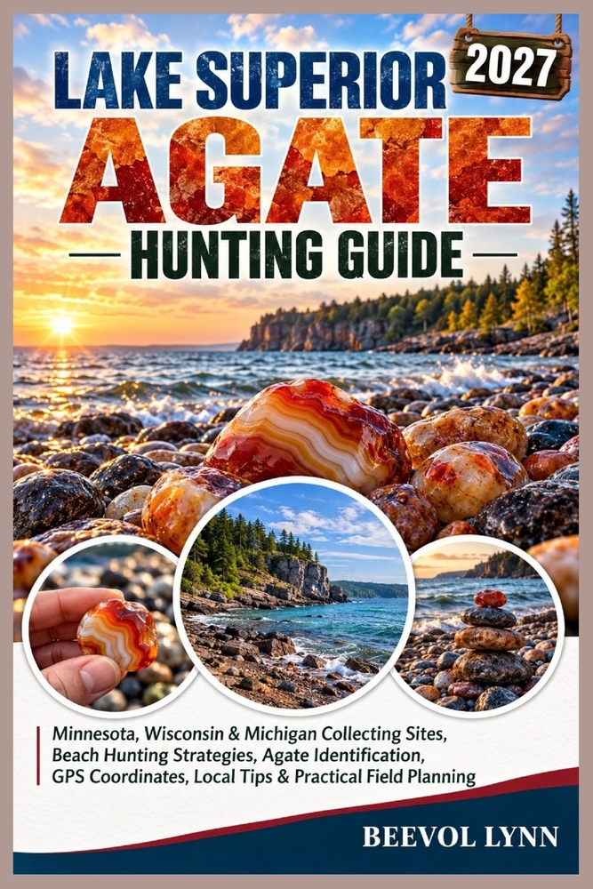 Lake Superior Agate Hunting Guide 2027: Minnesota, Wisconsin & Michigan Collecting Sites, Beach Hunting Strategies, Agate Identification, GPS Coordina cover