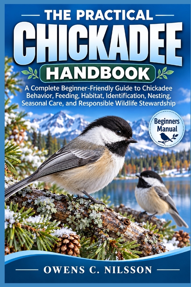 The Practical Chickadee Handbook: A Complete Beginner-Friendly Guide to Chickadee Behavior, Feeding, Habitat, Identification, Nesting, Seasonal Care, cover