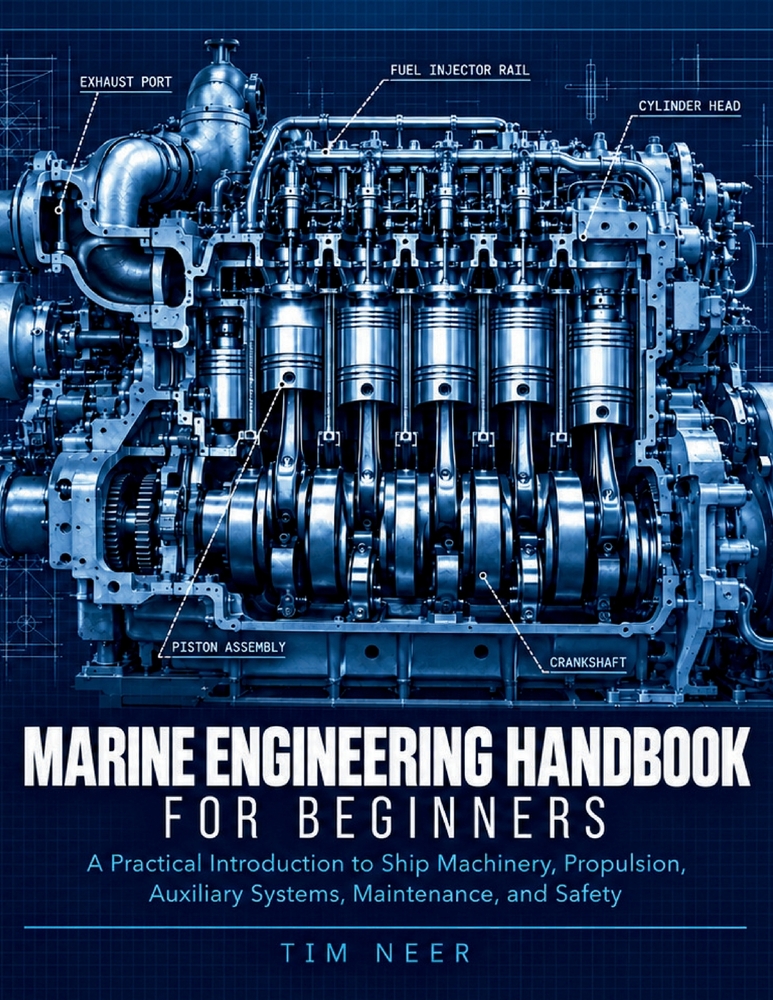 Marine Engineering Handbook for Beginners: A Practical Introduction to Ship Machinery, Propulsion, Auxiliary Systems, Maintenance, and Safety cover