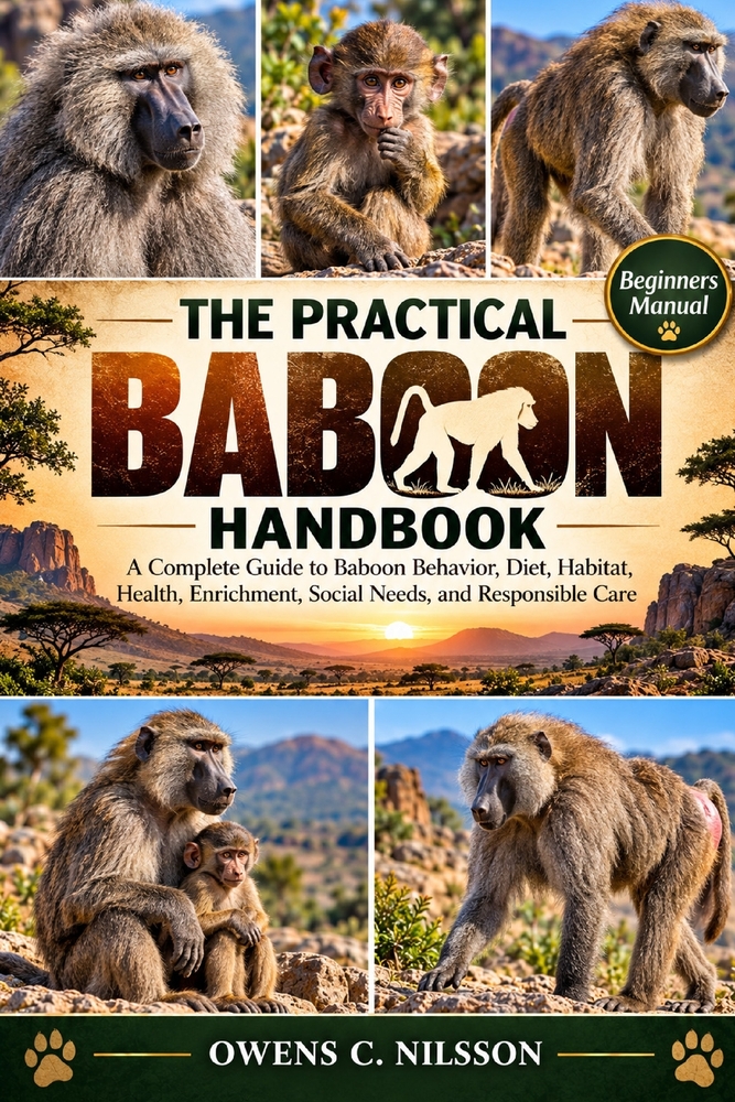 The Practical Baboon Handbook: A Complete Guide to Baboon Behavior, Diet, Habitat, Health, Enrichment, Social Needs, and Responsible Care cover