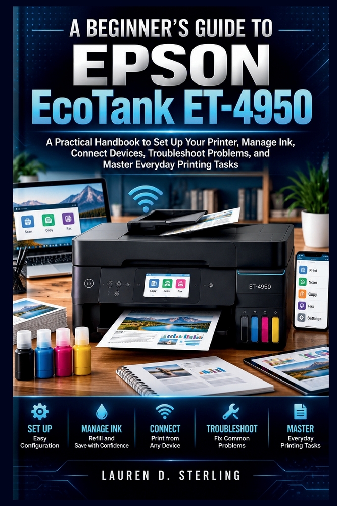 A Beginner's Guide to Epson EcoTank ET-4950: A Practical Handbook to Set Up Your Printer, Manage Ink, Connect Devices, Troubleshoot Problems, and Mast cover