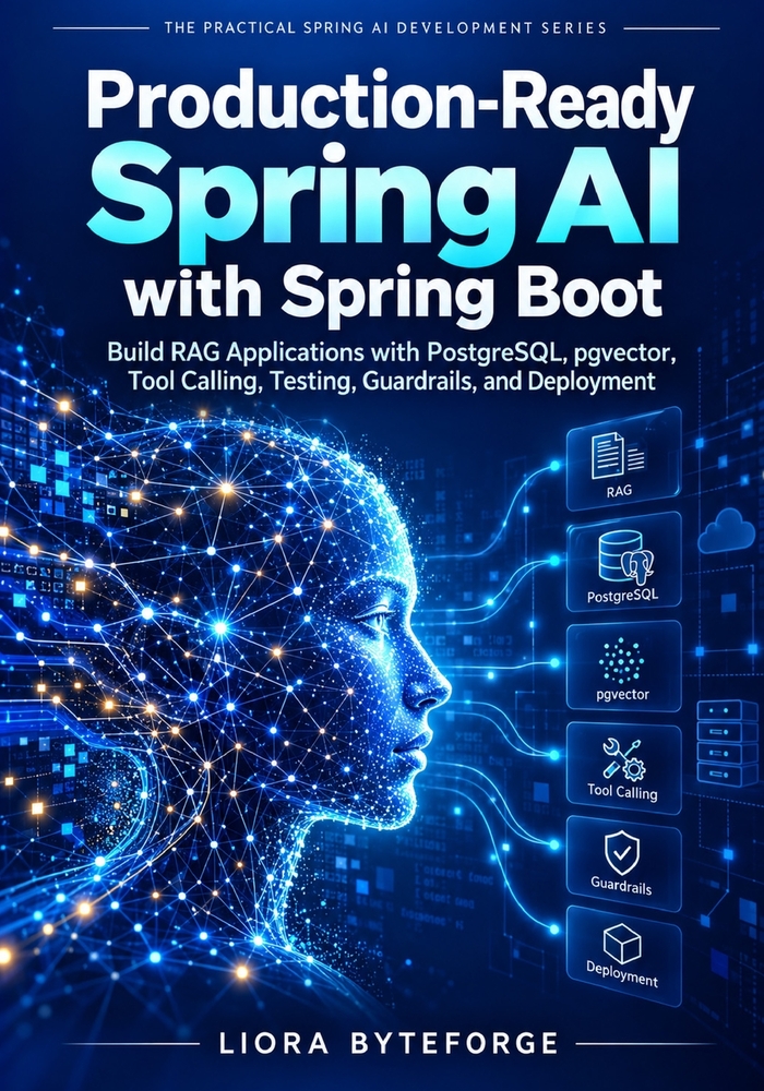 Production-Ready Spring AI with Spring Boot: Build RAG Applications with PostgreSQL, pgvector, Tool Calling, Testing, Guardrails, and Deployment cover