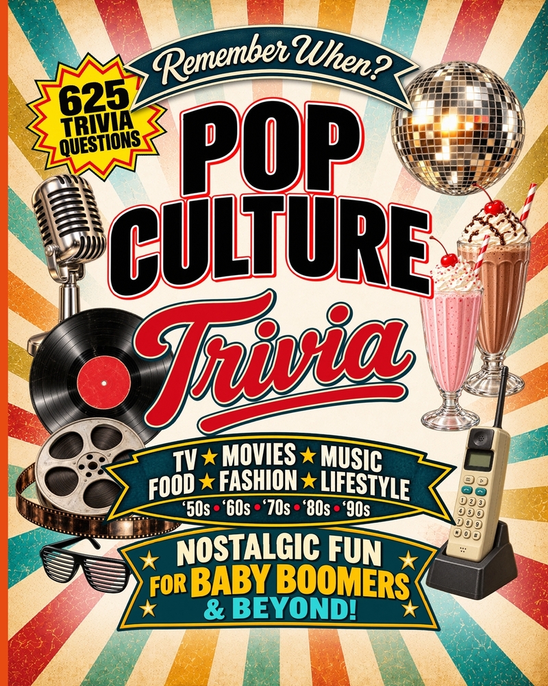 Remember When? Pop Culture Trivia - A Baby Boomer Nostalgia Trivia Book: 625 Multiple-Choice Questions About TV, Movies, Music, Fashion, Food & Lifest cover