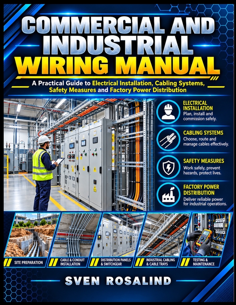 Commercial and Industrial Wiring Manual: A practical guide to electrical installations, Cabling systems, Safety measures and Factory Power distributio cover