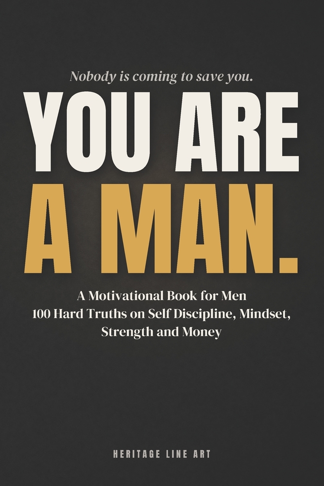 You Are a Man: A Motivational Book for Men 100 Hard Truths on Self Discipline, Mindset, Strength and Money cover