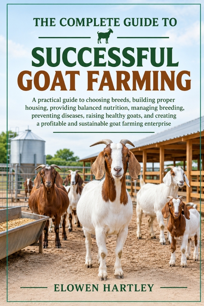 The Complete Guide to Successful Goat Farming: A practical guide to choosing breeds, building proper housing, providing balanced nutrition, managing b cover