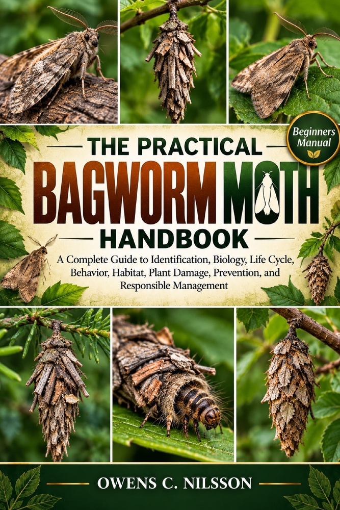 The Practical Bagworm Moth Handbook: A Complete Guide to Identification, Biology, Life Cycle, Behavior, Habitat, Plant Damage, Prevention, and Respons cover