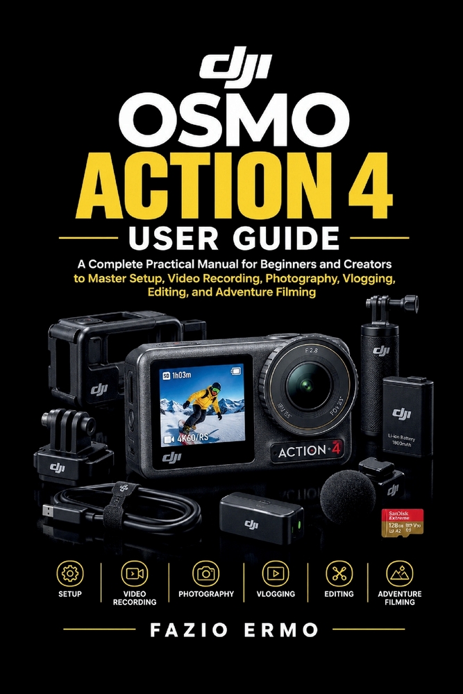 Dji Osmo Action 4 User Guide: A Complete Practical Manual for Beginners and Creators to Master Setup, Video Recording, Photography, Vlogging, Editing, cover