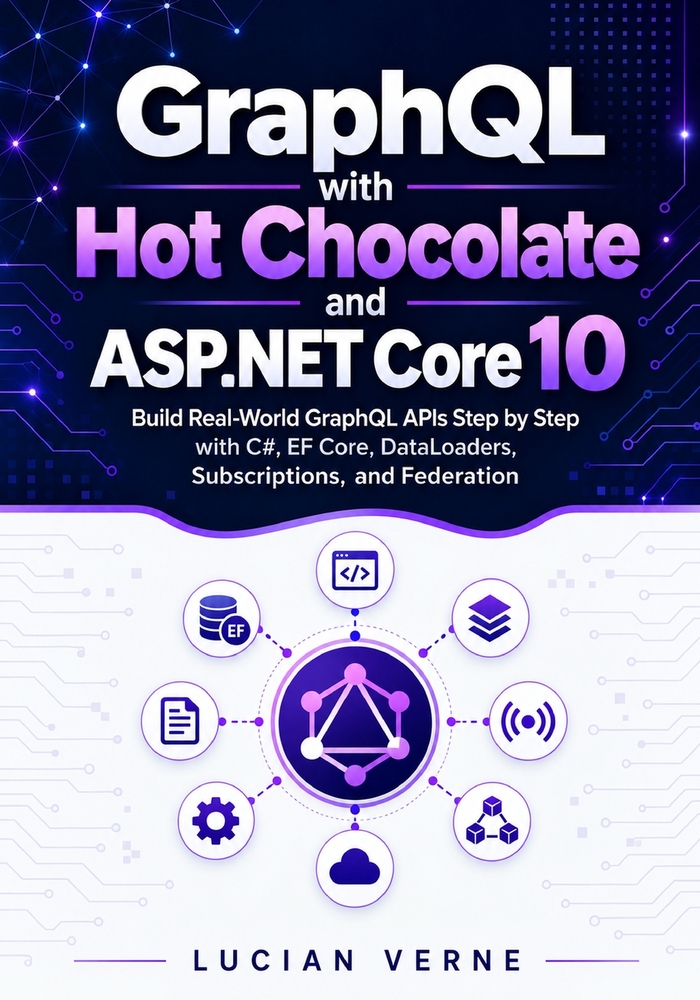 GraphQL with Hot Chocolate and ASP.NET Core 10: Build Real-World GraphQL APIs Step by Step with C#, EF Core, DataLoaders, Subscriptions, and Federatio cover