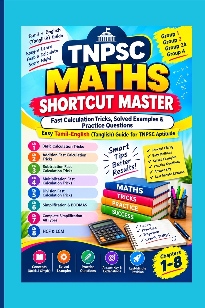 Tnpsc Maths Shortcut Master: Fast Calculation Tricks for TNPSC Aptitude - Tamil & English cover
