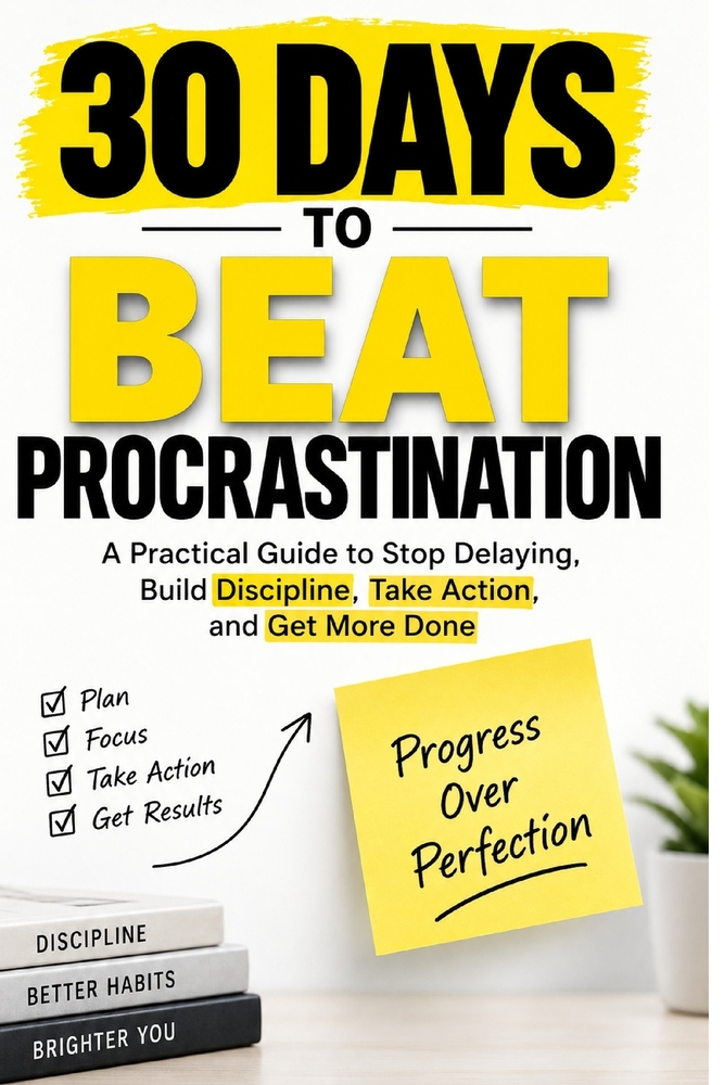 30 Days to Beat Procrastination: A Practical Guide to Stop Delaying, Build Discipline, Take Action, and Get More Done cover