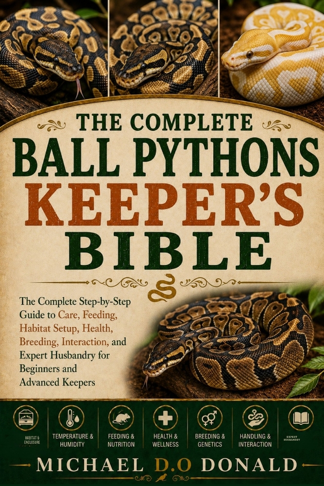 The Complete Ball Pythons Keeper's Bible: The Complete Step-by-Step Guide to Care, Feeding, Habitat Setup, Health, Breeding, Interaction, and Expert H cover