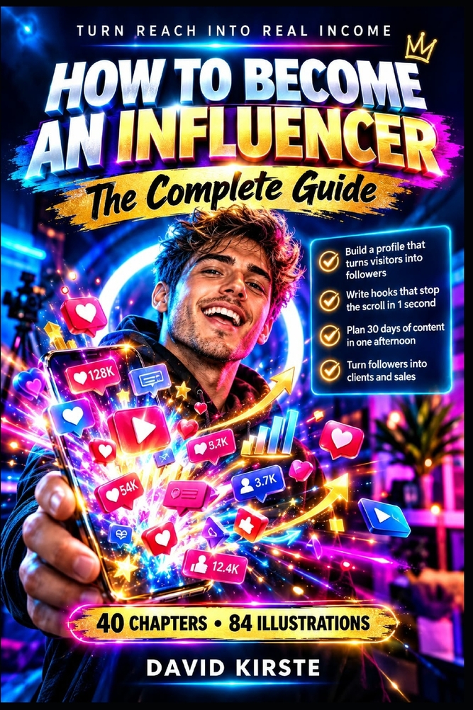 How to Become an Influencer: The Complete Guide: From Instagram Profile to Launch Campaign - Content, Community, Monetization and Growth on TikTok, In cover