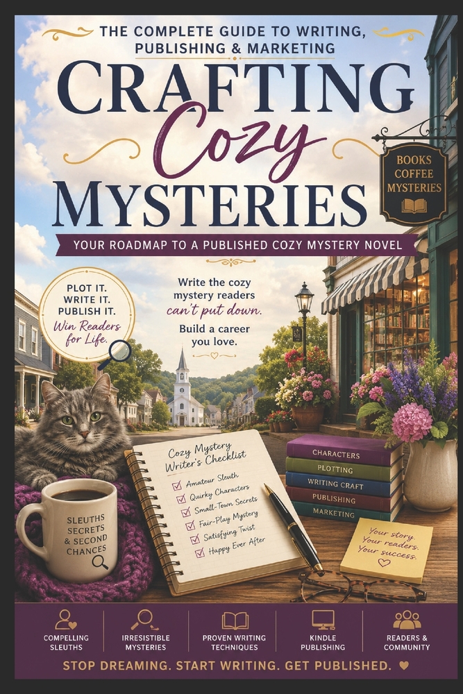 Crafting Cozy Mysteries: From Idea to Published Novel - The Beginner's Guide to Writing, Plotting & Selling Your Cozy Mystery cover