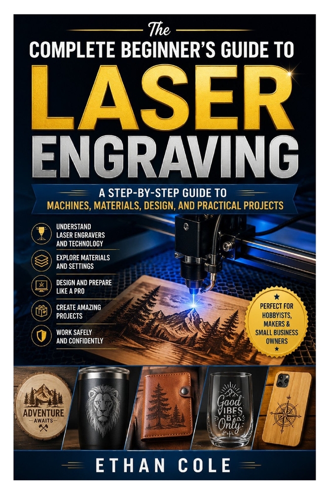 The Complete Beginner's Guide to Laser Engraving: A Step-by-Step Guide to Machines, Materials, Design, and Practical Projects cover