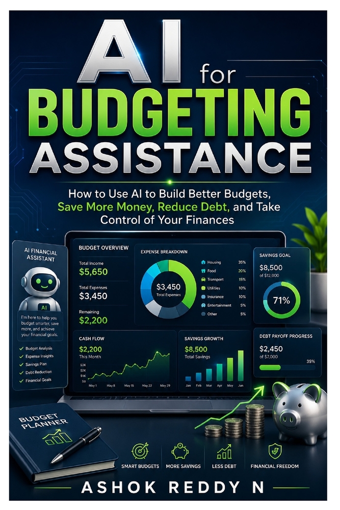 AI for Budgeting Assistance: How to Use AI to Build Better Budgets, Save More Money, Reduce Debt, and Take Control of Your Finances cover