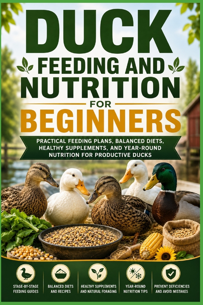 Duck Feeding and Nutrition for Beginners: Practical Feeding Plans, Balanced Diets, Healthy Supplements, and Year-Round Nutrition for Productive Ducks cover