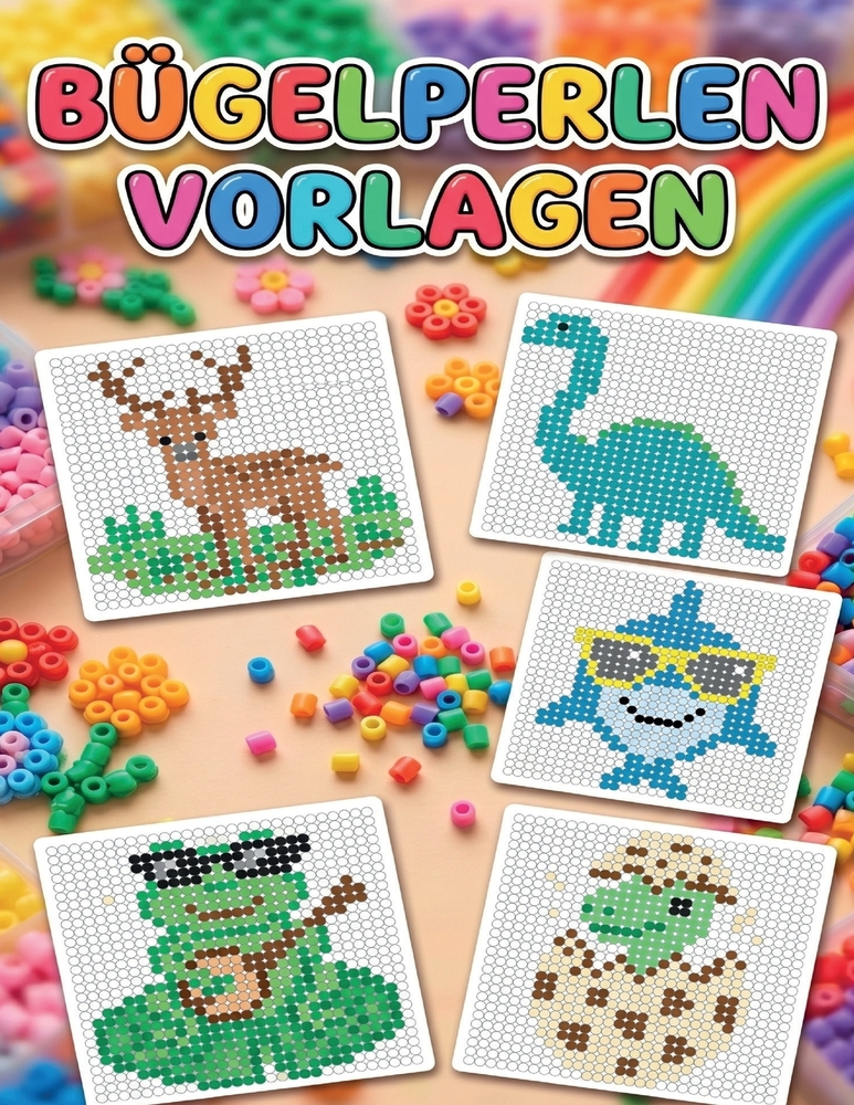 Bügelperlen Vorlagenbuch: 100 kunterbunte Motive & kreative Steckideen für Kinder cover