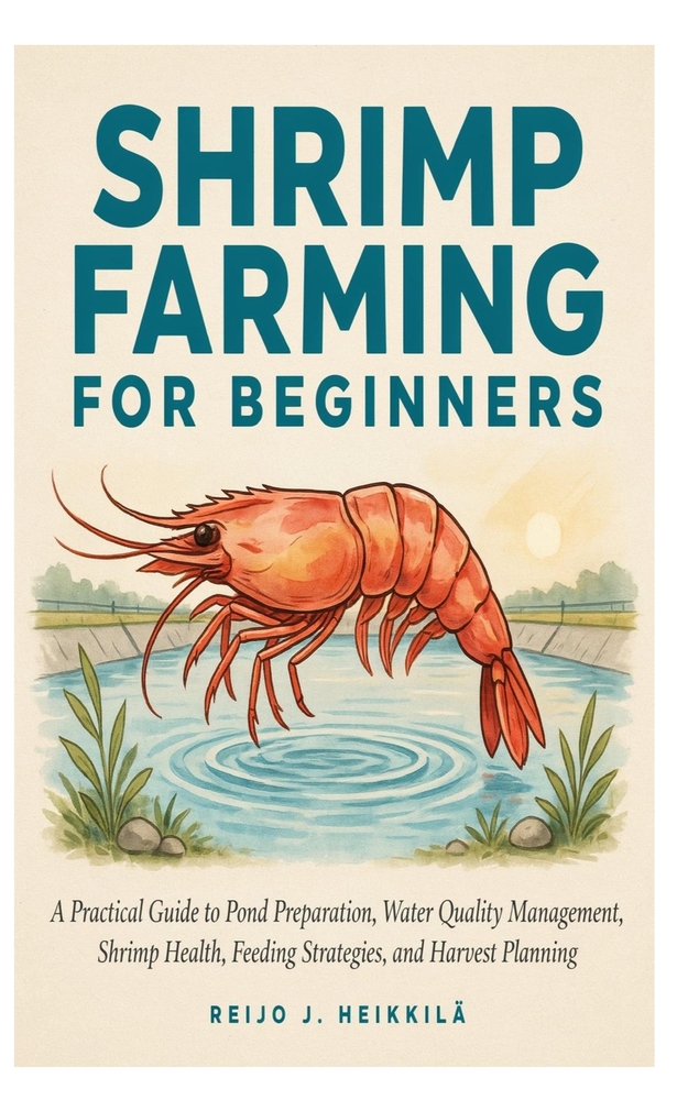 Shrimp Farming for Beginners: A Practical Guide to Raising Shrimp, Setting Up a Suitable Habitat, Managing Water Quality, Feeding, and Maintaining Hea cover