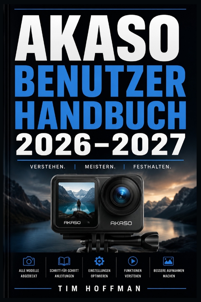 Akaso Benutzerhandbuch 2026-2027: Vollständige Schritt-für-Schritt-Anleitung zur Einrichtung, Bedienung und Fehlerbehebung aller Modelle Mit Profi-Tip cover