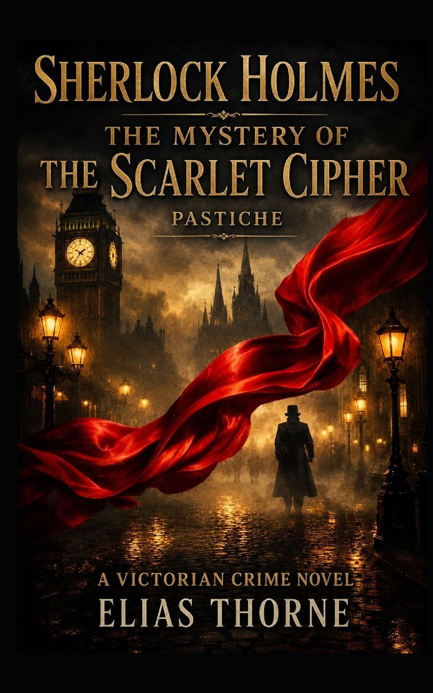 Sherlock Holmes: The Mystery of the Scarlet Cipher: A Victorian crime novel cover