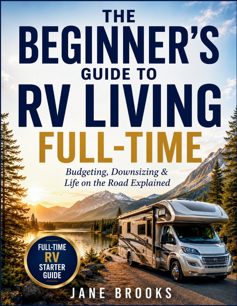 The Beginner's Guide to RV Living Full-Time: Budgeting, Downsizing & Life on the Road Explained cover