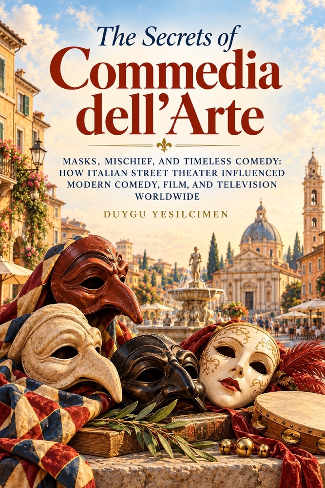 The Secrets of Commedia dell'Arte: Masks, Mischief, and Timeless Comedy: How Italian Street Theater Influenced Modern Comedy, Film, and Television Wor cover