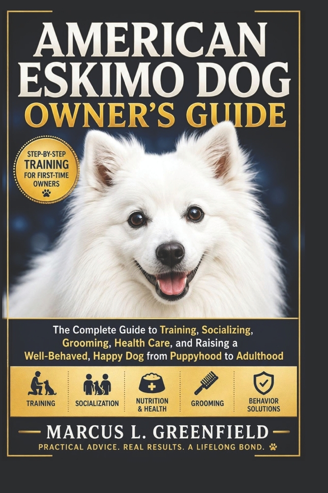 American Eskimo Dog Owner's Guide: The Complete Guide to Training, Socializing, Grooming, Health Care, and Raising a Well-Behaved, Happy Dog from Pupp cover