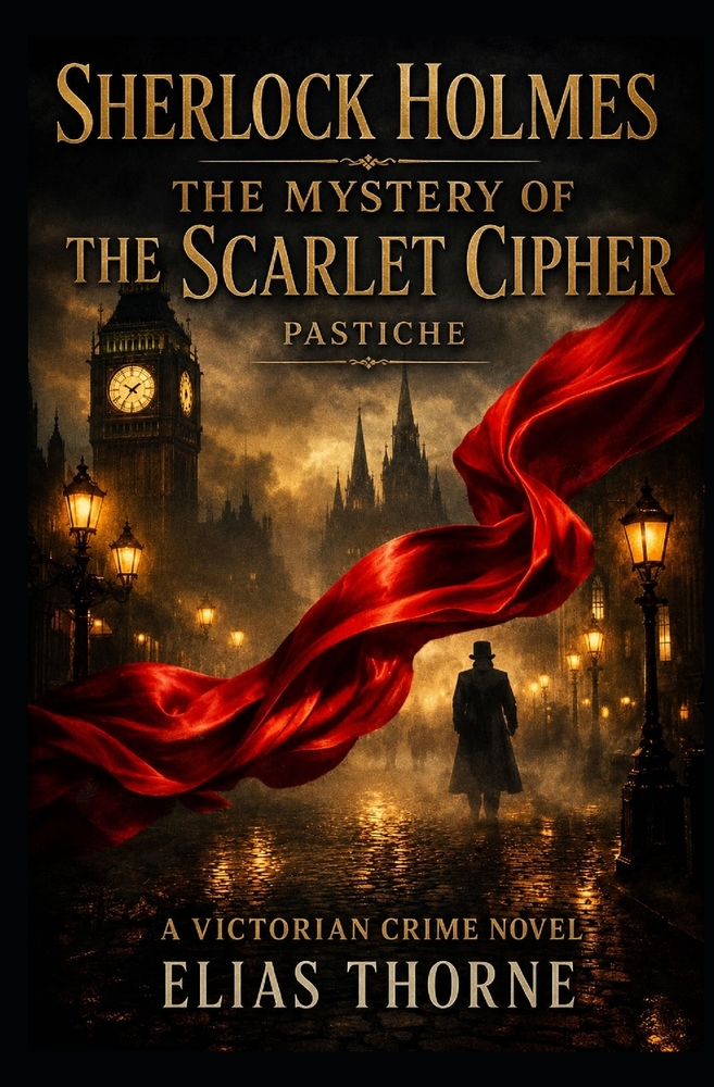 Sherlock Holmes: The Mystery of the Scarlet Cipher: A Victorian crime novel cover