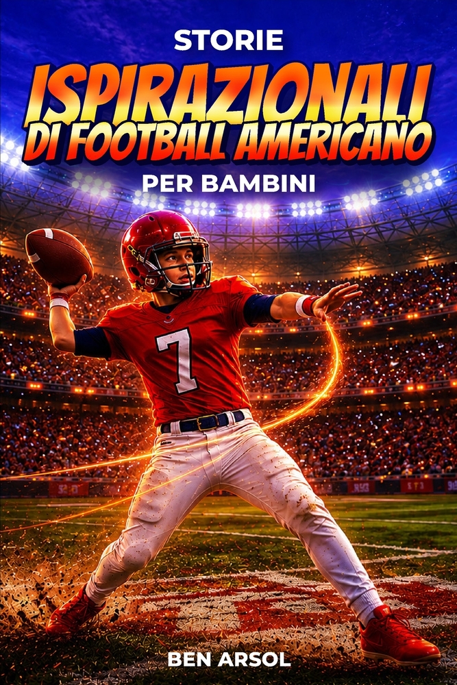 Storie ispiratrici di football americano per bambini: 15 Storie Vere e Ispiratrici di Football Americano per Giovani Lettori con Lezioni di Coraggio, cover